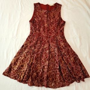 ✅️ Altar'd State Burgundy and Gold Lace Dress ✅️